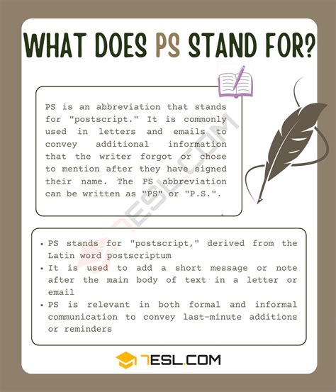what does p.s. stand for in text