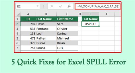 what does spill error mean in excel vlookup