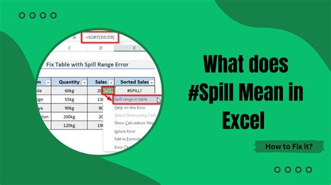 what does spill mean in excel formula