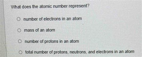 what does the atomic number of an atom represent