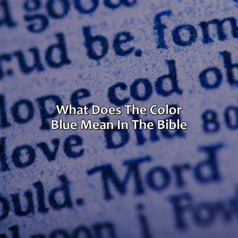 what does the color blue represent in scripture