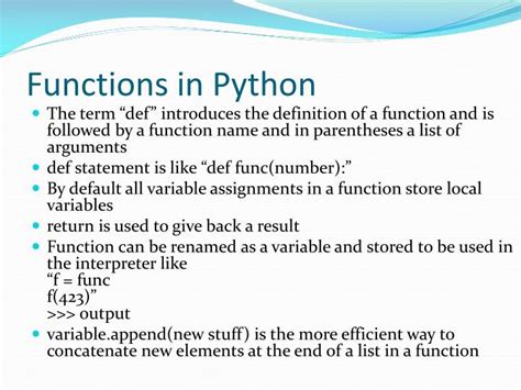 what does the def function in python do