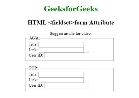 what does the fieldset element in html forms do