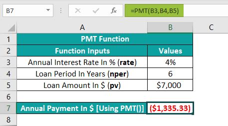 what does the pmt function output in excel