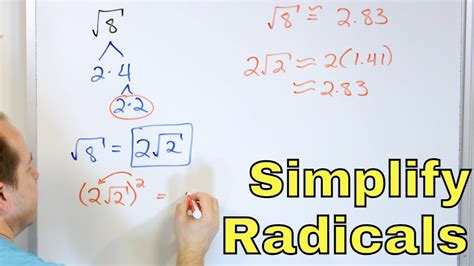 what does the square root of 8 simplify to