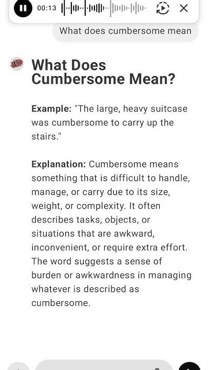 what does the word cumbersome mean