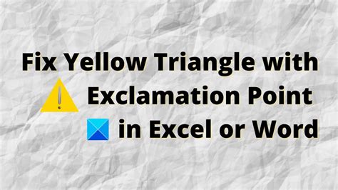 what does the yellow triangle with exclamation point mean in excel