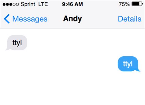 what does ttyl mean in text message