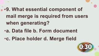 what essential component of mail merge is required from users when generating