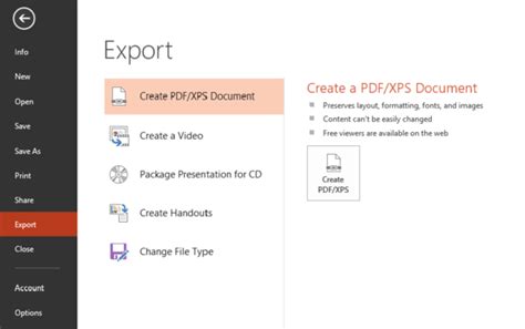 what file format is used to export a powerpoint presentation