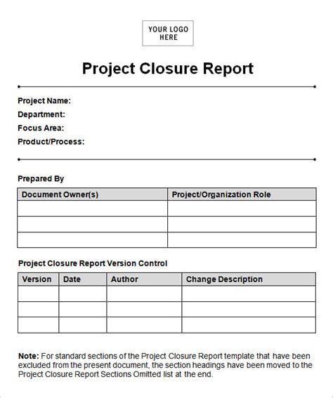 what financial data should be included in a project closure report