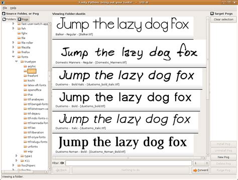 what fonts are available in python