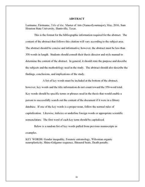 what goes into a dissertation abstract