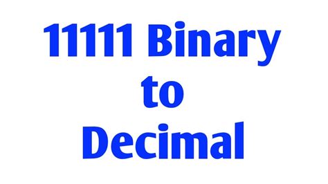 what is 11111 in binary