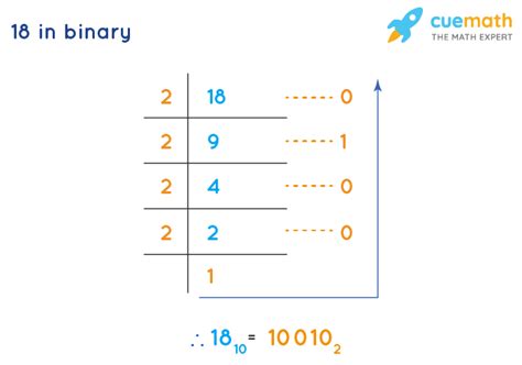 what is 18 in binary code