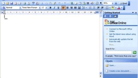 what is a blank word processing document