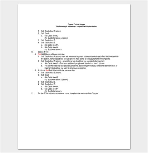 what is a chapter outline