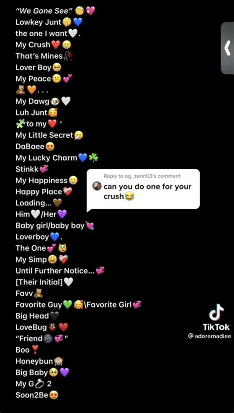what is a code name for your crush