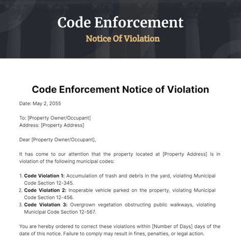 what is a code violation notice
