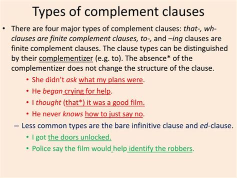 what is a complement clause