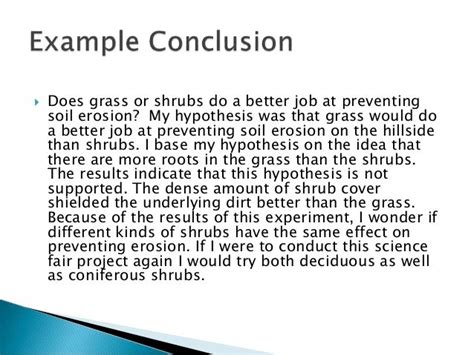 what is a conclusion in science fair