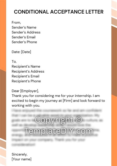 what is a conditional acceptance letter