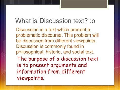 what is a discussion text