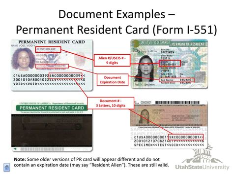what is a document number on a permanent resident card
