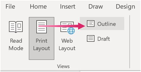 what is a document outline view in ms word