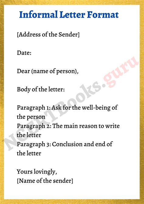 what is a format of informal letter