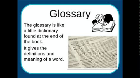 what is a glossary in a book for kids