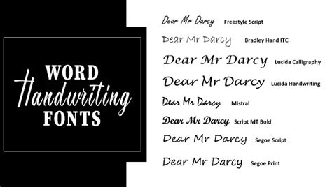 what is a handwriting font in word