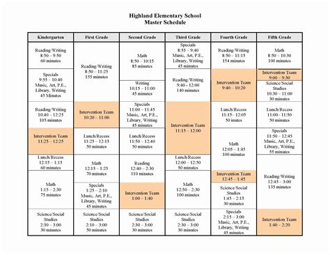 what is a high school schedule