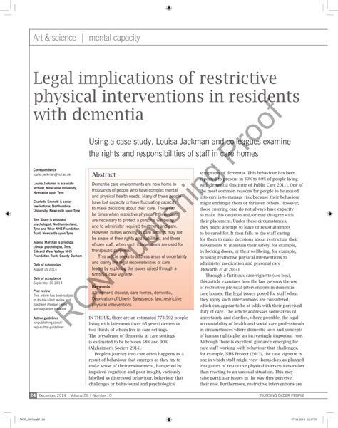 what is a legal implication of using physical intervention