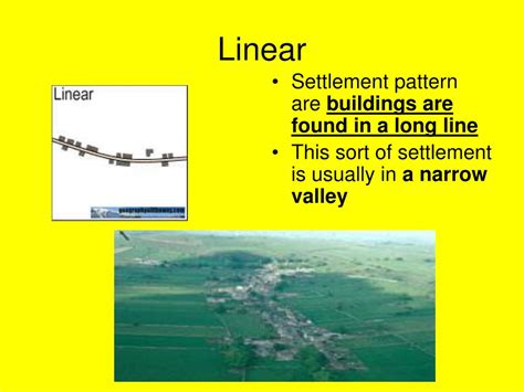 what is a linear settlement pattern where is it found why is it used