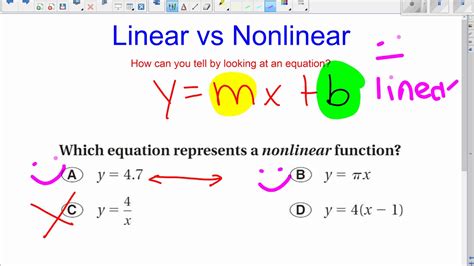 what is a linear vs nonlinear equation