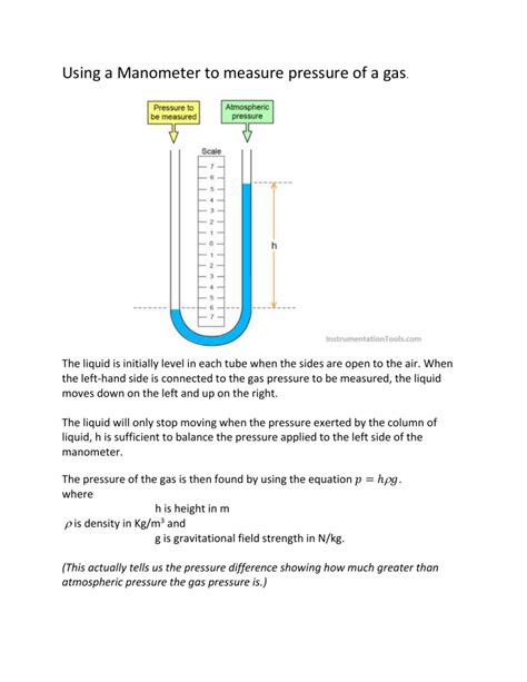 what is a manometer how does it measure the pressure of a sample of gas
