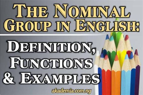 what is a nominal group in grammar