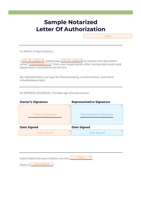 what is a notarized letter of authorization