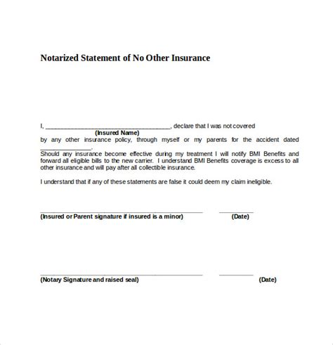what is a notarized statement of loss