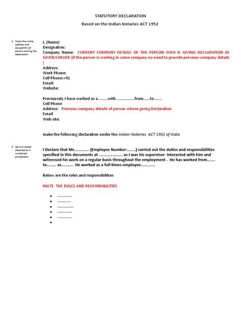 what is a notarized statutory declaration