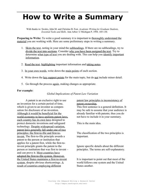what is a note summary writing