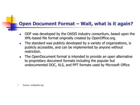 what is a open document format