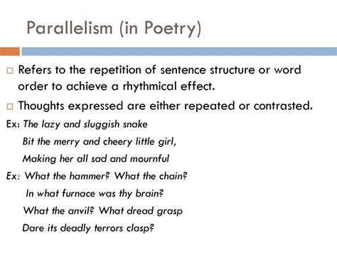 what is a parallel structure in poetry