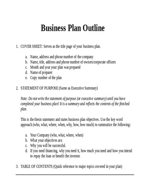 what is a plan outline