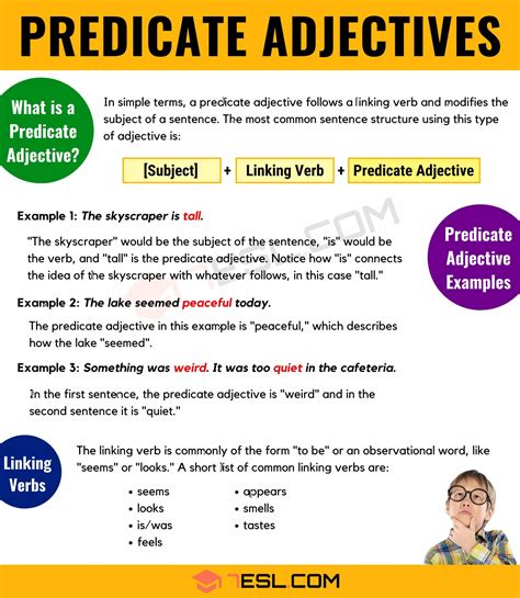 what is a predicate adjective examples