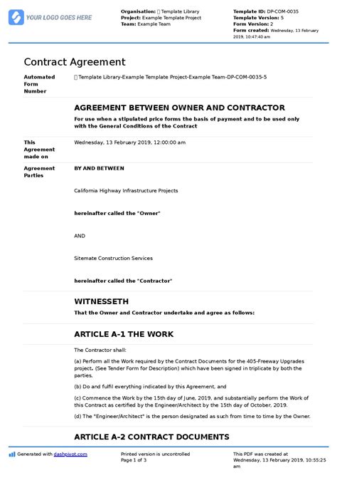 what is a project contract
