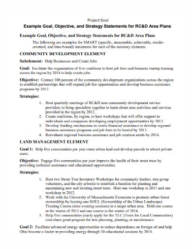 what is a project goal statement
