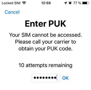 what is a puk code for a sim card iphone