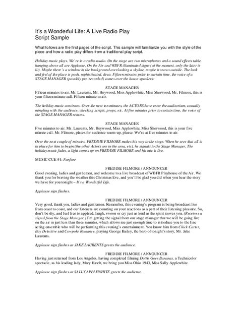 what is a radio play script
